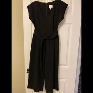 Anthropology Black Cropped Jumpsuit